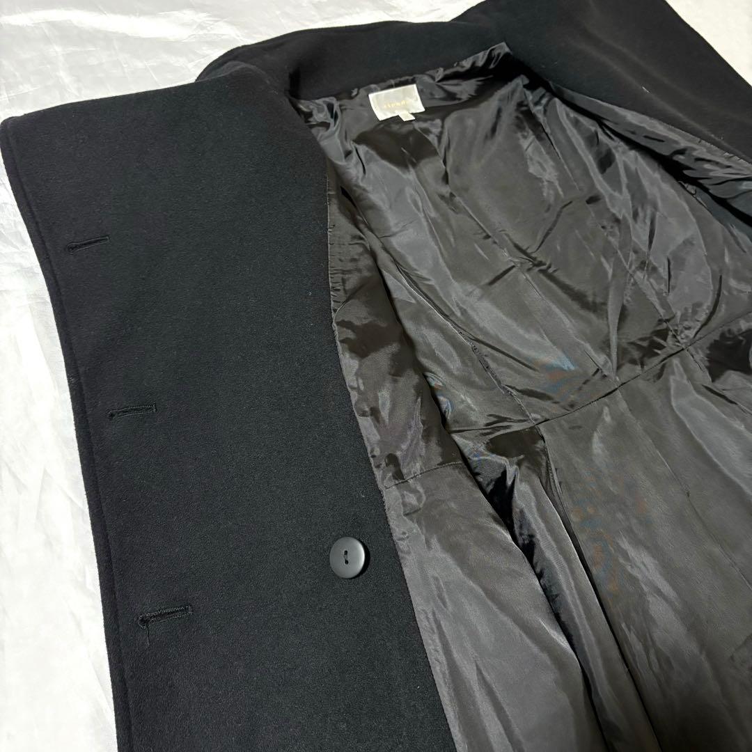 rienda 25 オーバーネックシンデレララインコート ロングコート　ブラック