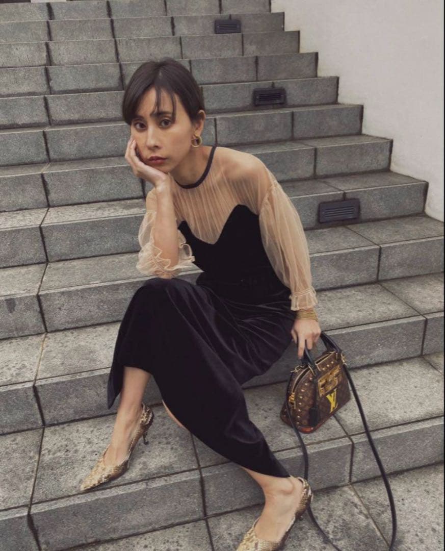 AMERI VINTAGE♢TULLE SLEEVE TIGHT DRESS♢s