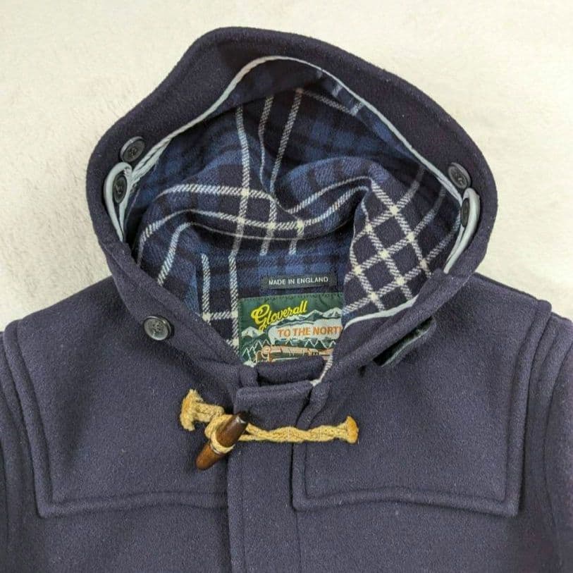 美品 FACTOTUM 別注 Gloverall ダッフルコート チェック Ｌ