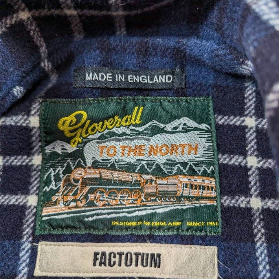 美品 FACTOTUM 別注 Gloverall ダッフルコート チェック Ｌ