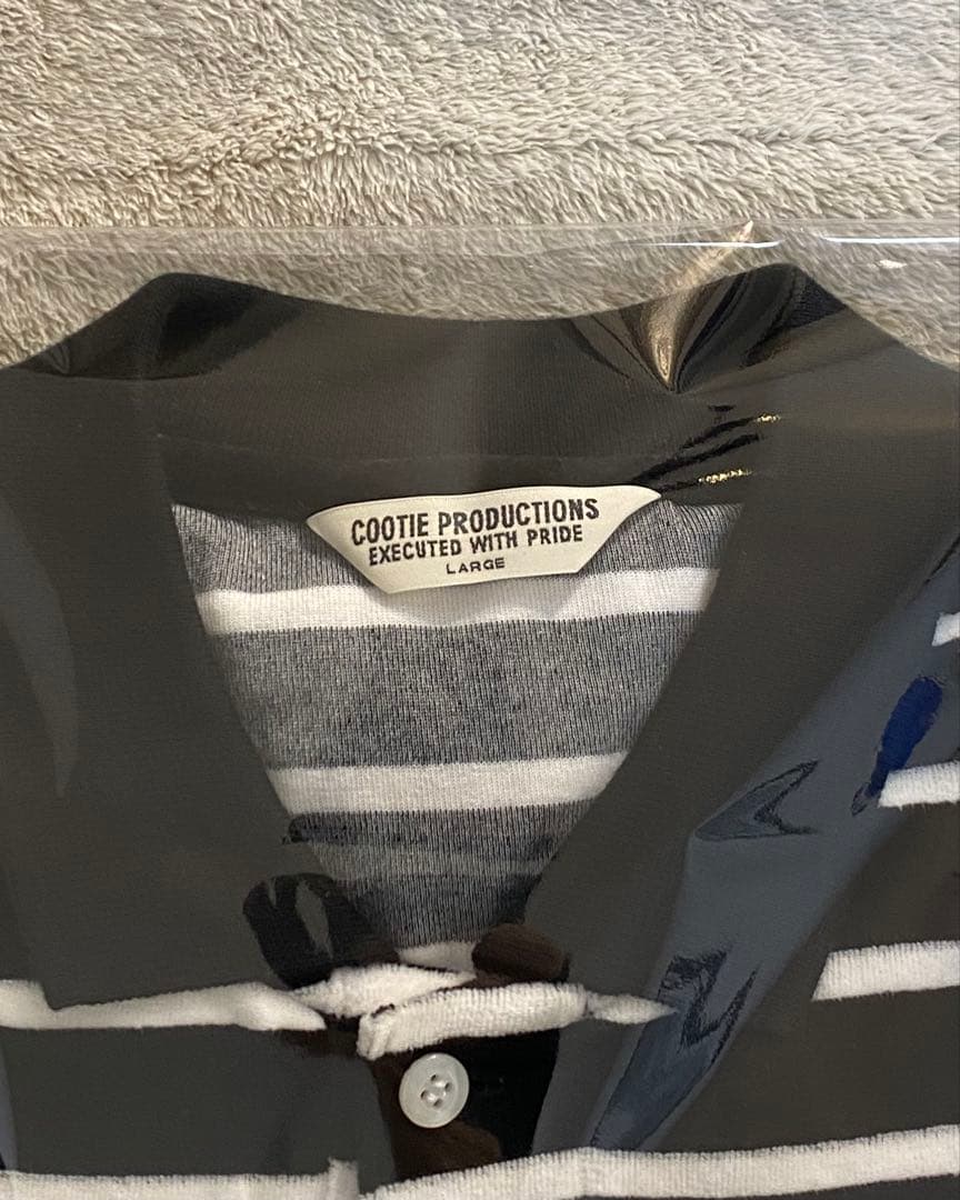 COOTIE クーティーVelour Border L/S Polo ベロア L