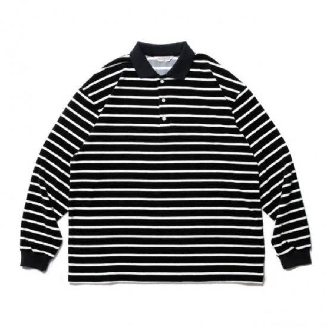 COOTIE クーティーVelour Border L/S Polo ベロア L