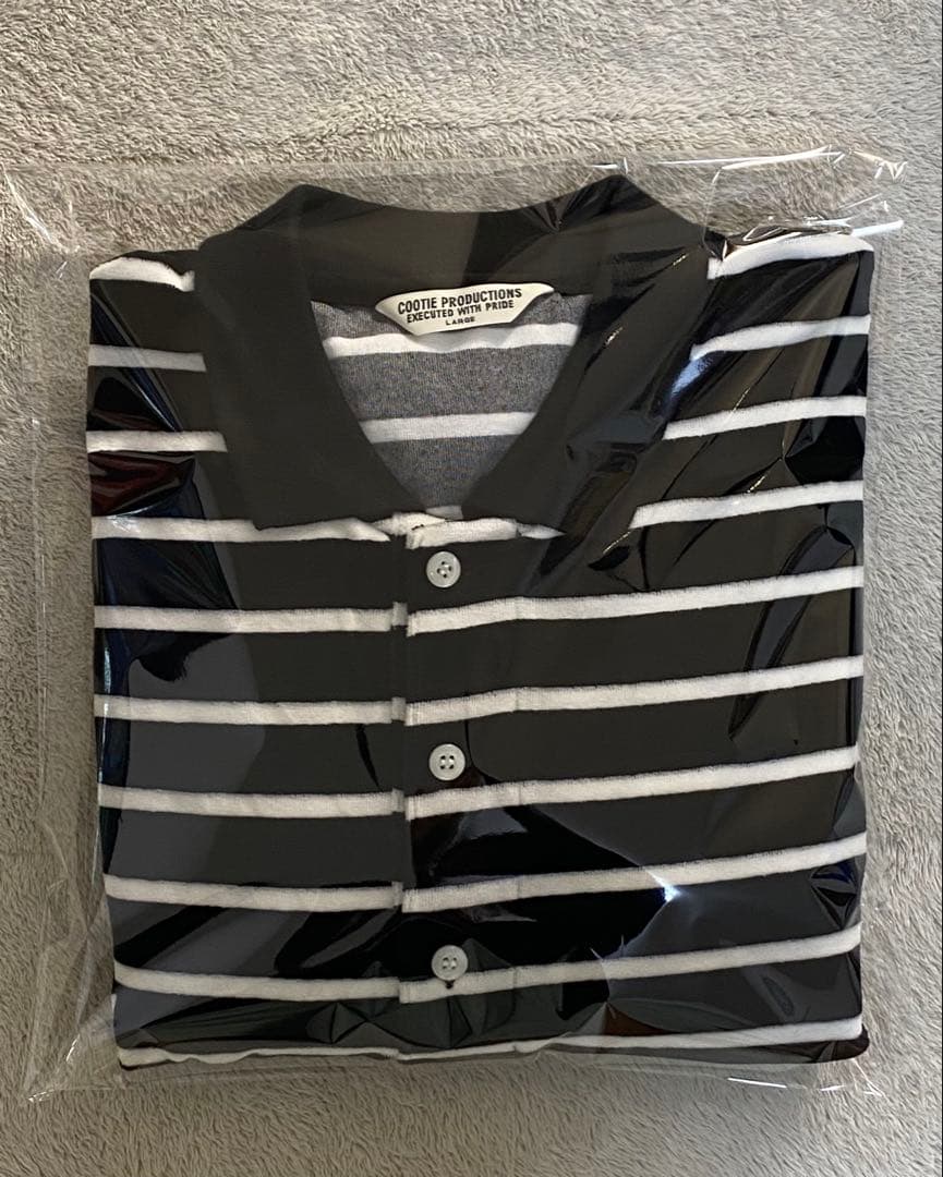 COOTIE クーティーVelour Border L/S Polo ベロア L