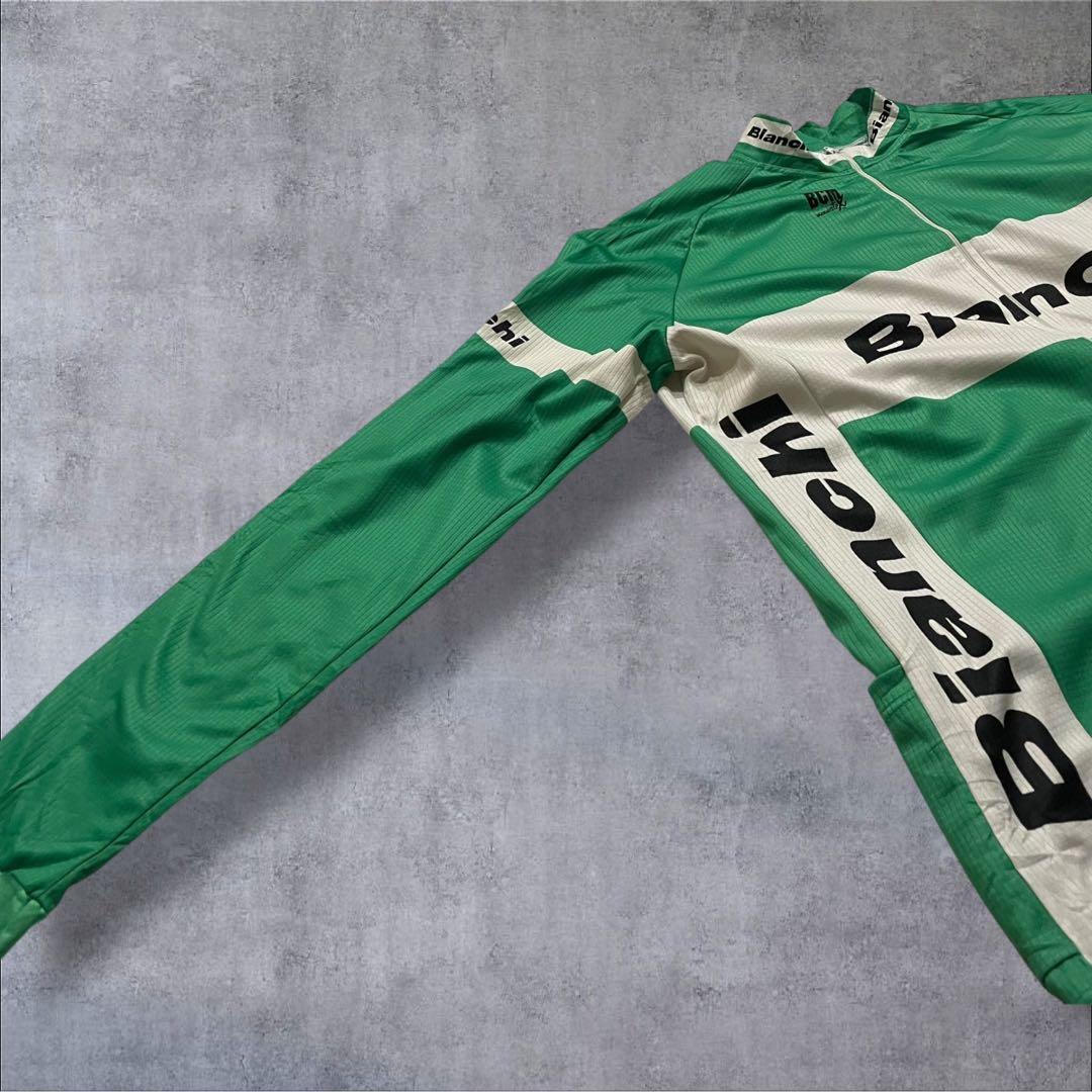 Bianchi ビアンキ サイクルジャケット フルジップ グリーン L