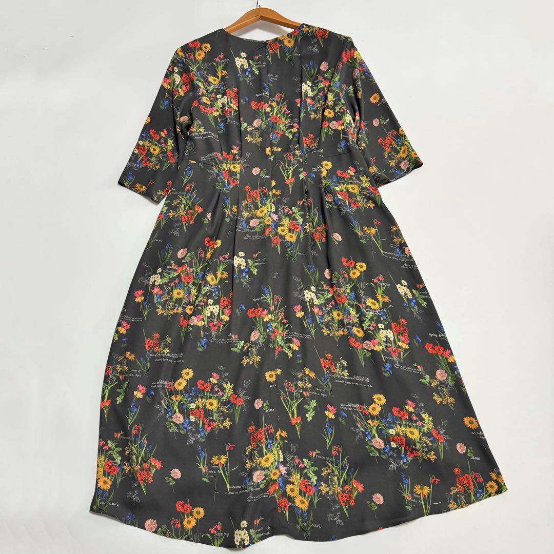 自由区 【カタログ掲載・洗える】フラワーガーデンプリント ワンピース