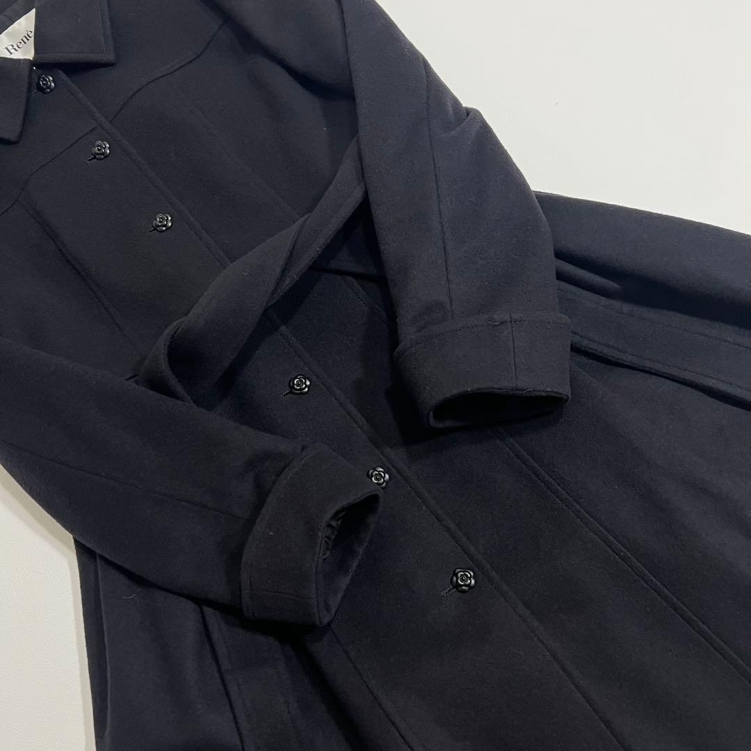 美品　Rene ルネ　ロングコート　カシミヤ混　カメリアボタン　TISSUE