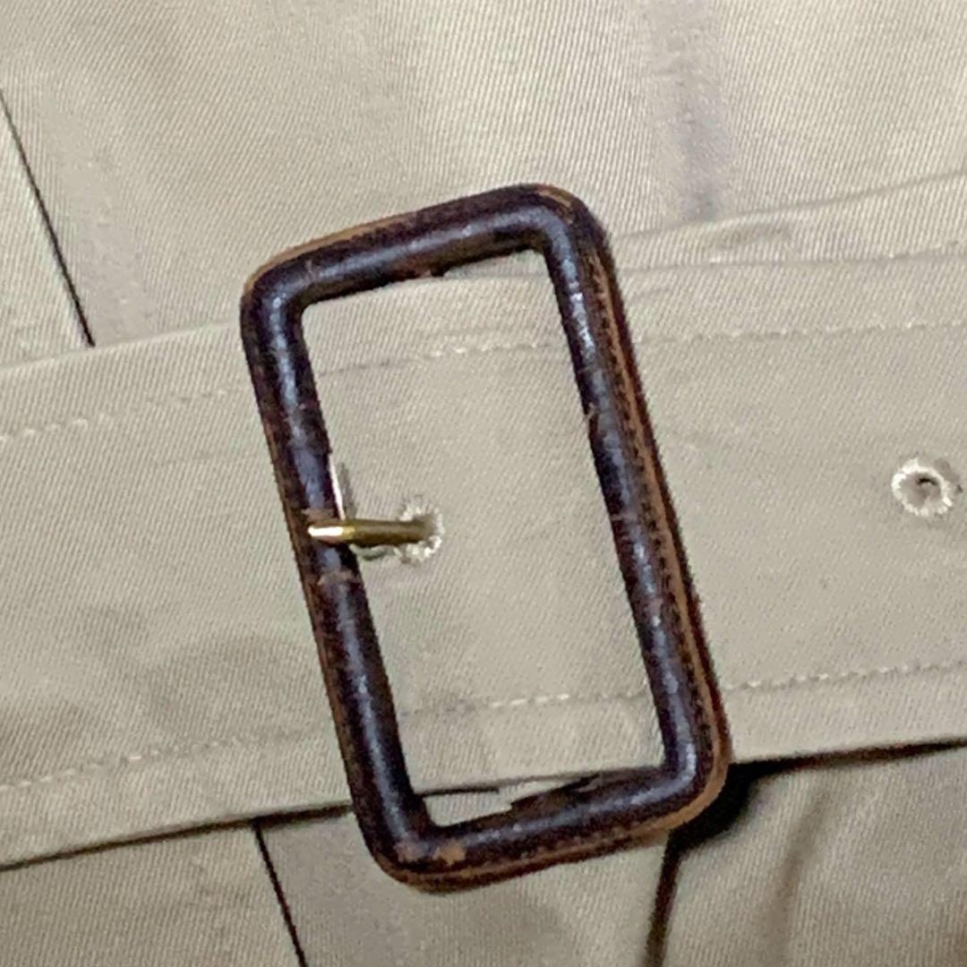 アクアスキュータム　英国製　チェック　ステンカラーコート ベージュ　比翼　XL