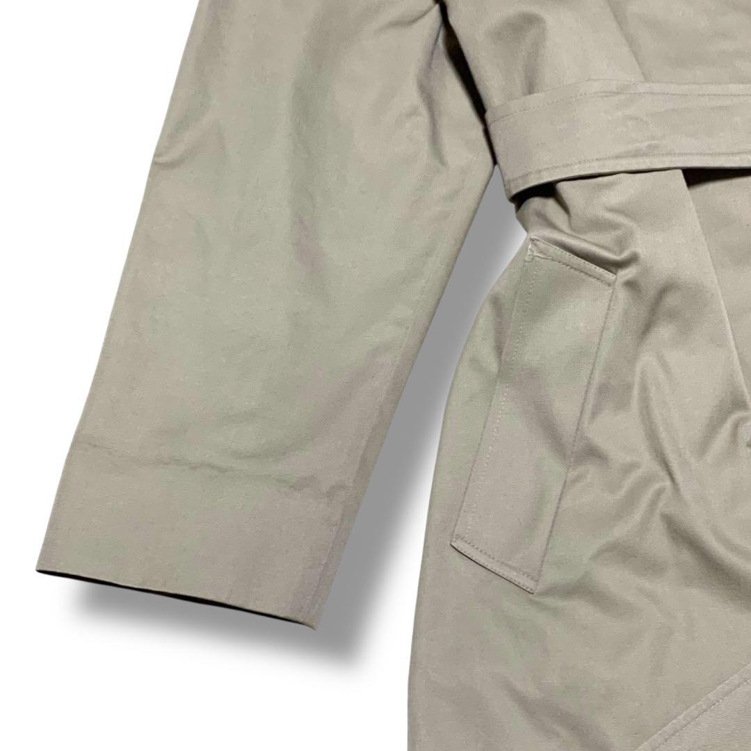 アクアスキュータム　英国製　チェック　ステンカラーコート ベージュ　比翼　XL