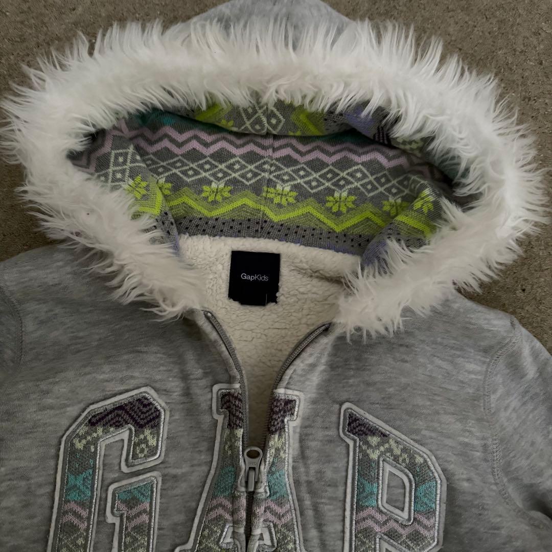 00s archive GAP fur zip hoodie Y2K グレー
