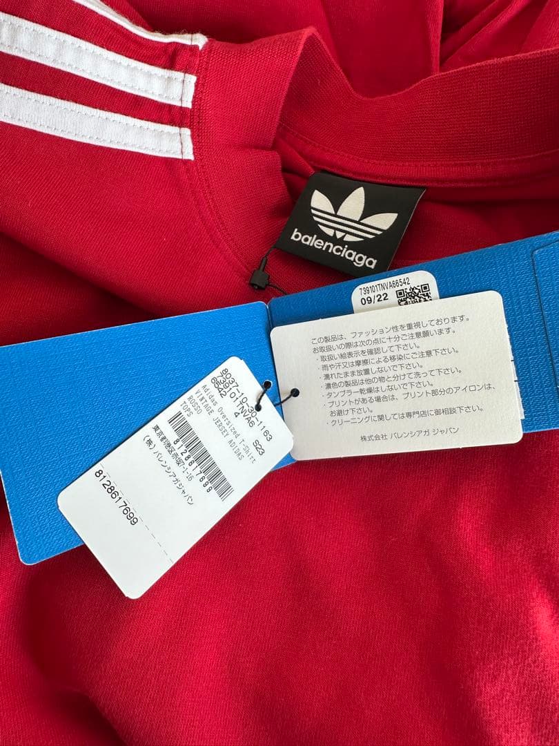 BALENCIAGA×adidas ロゴTシャツ　レッド　サイズ4