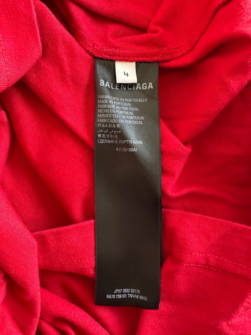 BALENCIAGA×adidas ロゴTシャツ　レッド　サイズ4