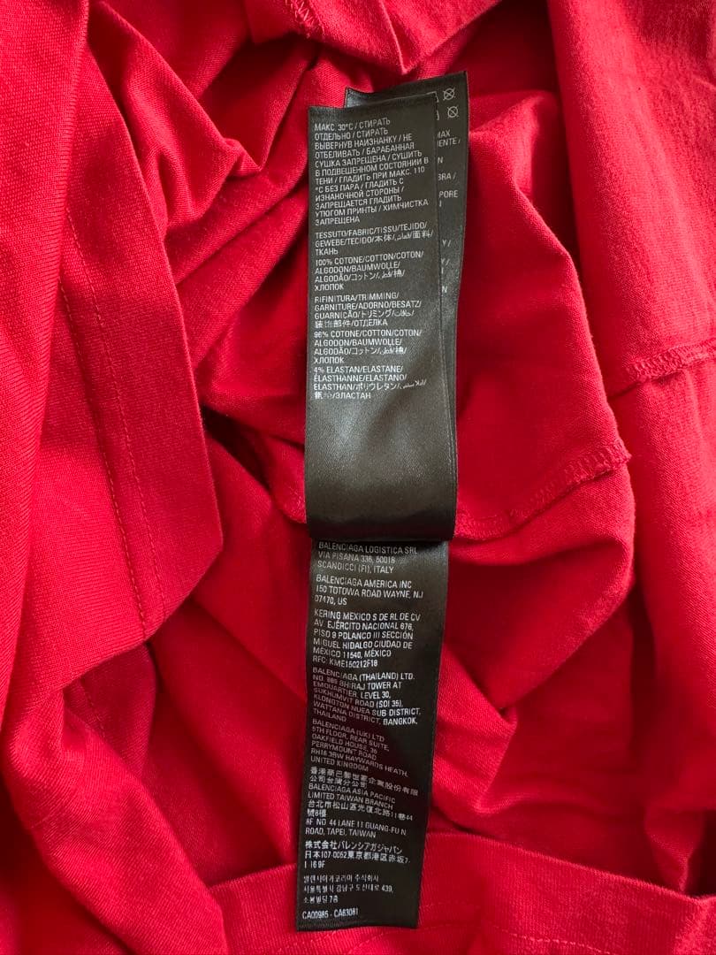 BALENCIAGA×adidas ロゴTシャツ　レッド　サイズ4