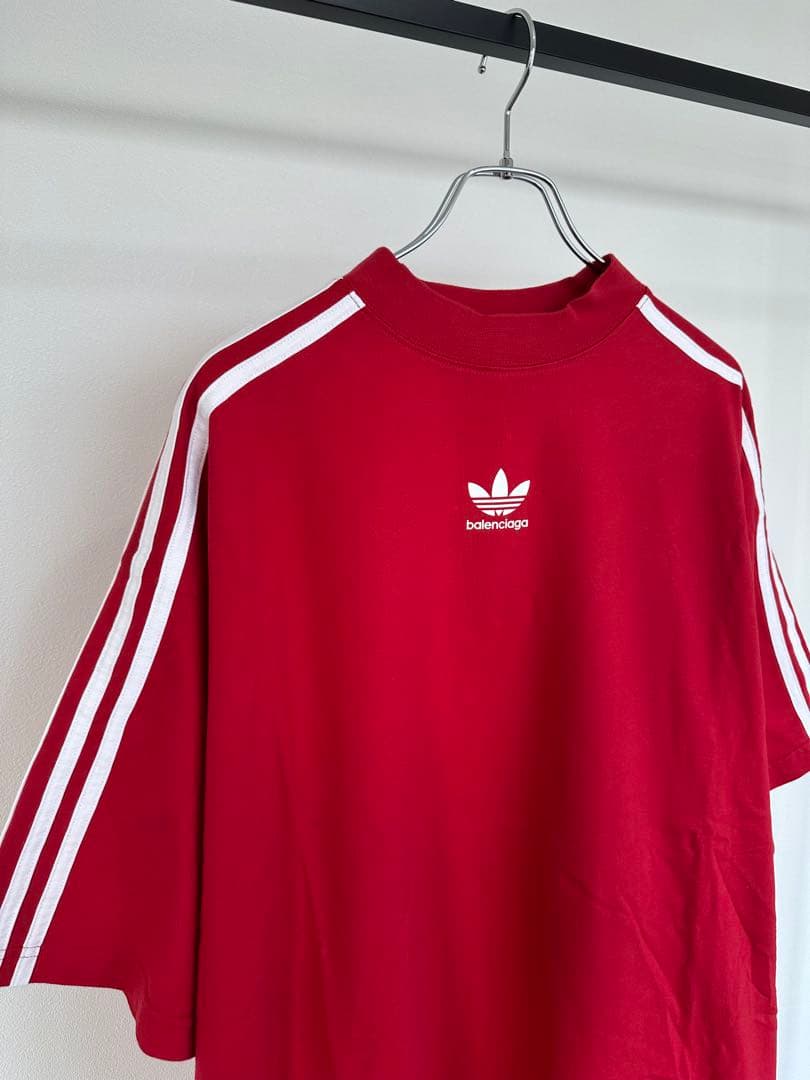 BALENCIAGA×adidas ロゴTシャツ　レッド　サイズ4