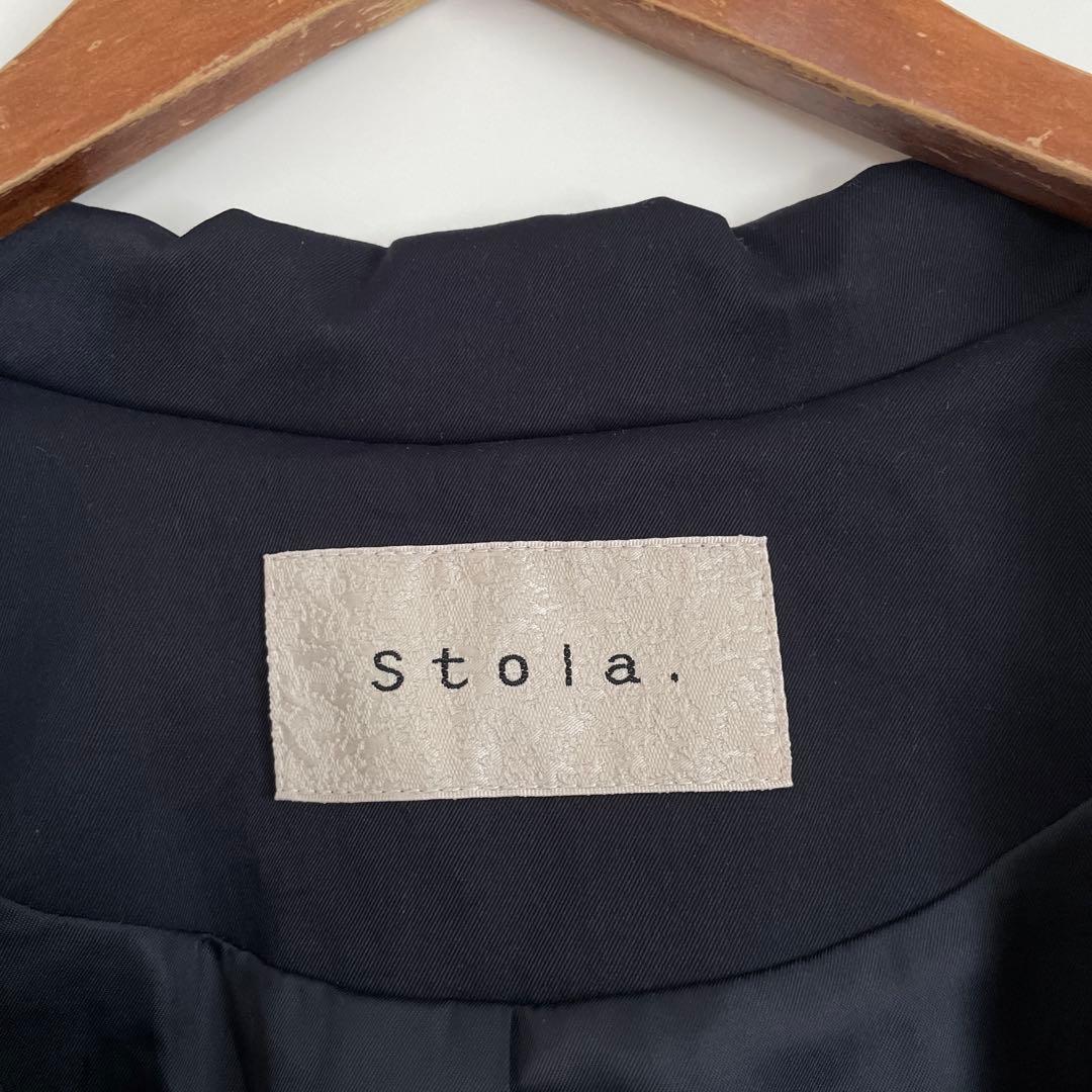 ストラ　Stola. ベルテッドミドル丈コート　ネイビー