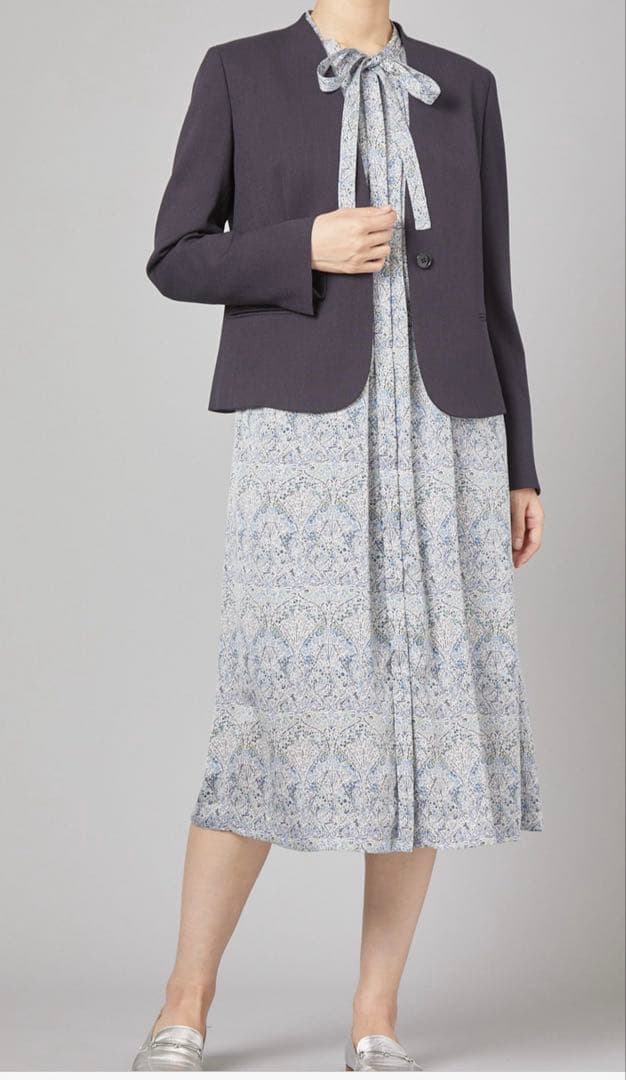 アマカ　LIBERTY 花柄長袖ワンピース 付属インナー付き　希望価格受付