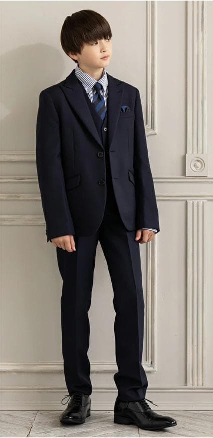 【美品】ジュニアスーツ　6点セット　150cm・ネイビー