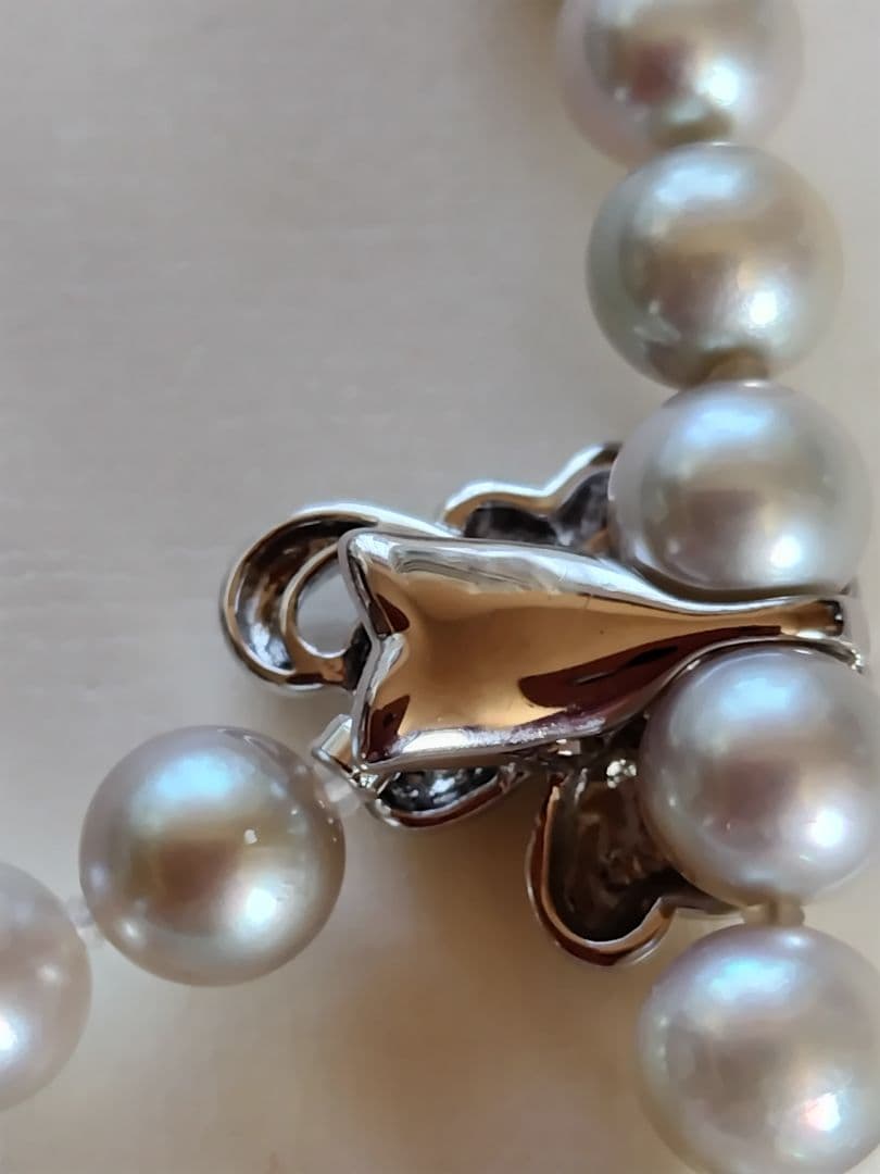 アコヤ真珠シルバーグレーの、3WAYネックレス