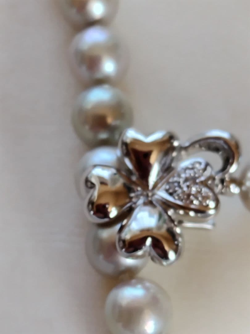 アコヤ真珠シルバーグレーの、3WAYネックレス