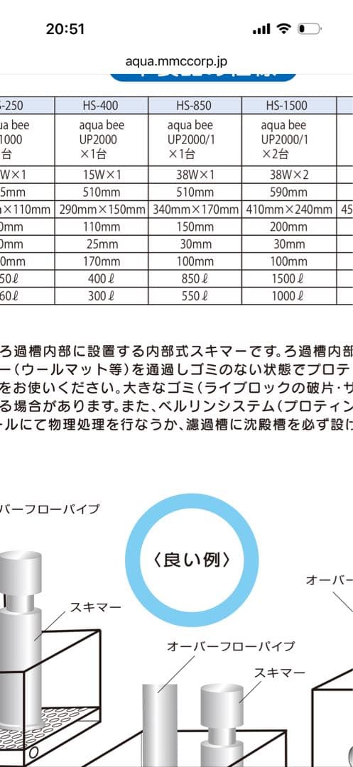 プロテインスキマー H&S850