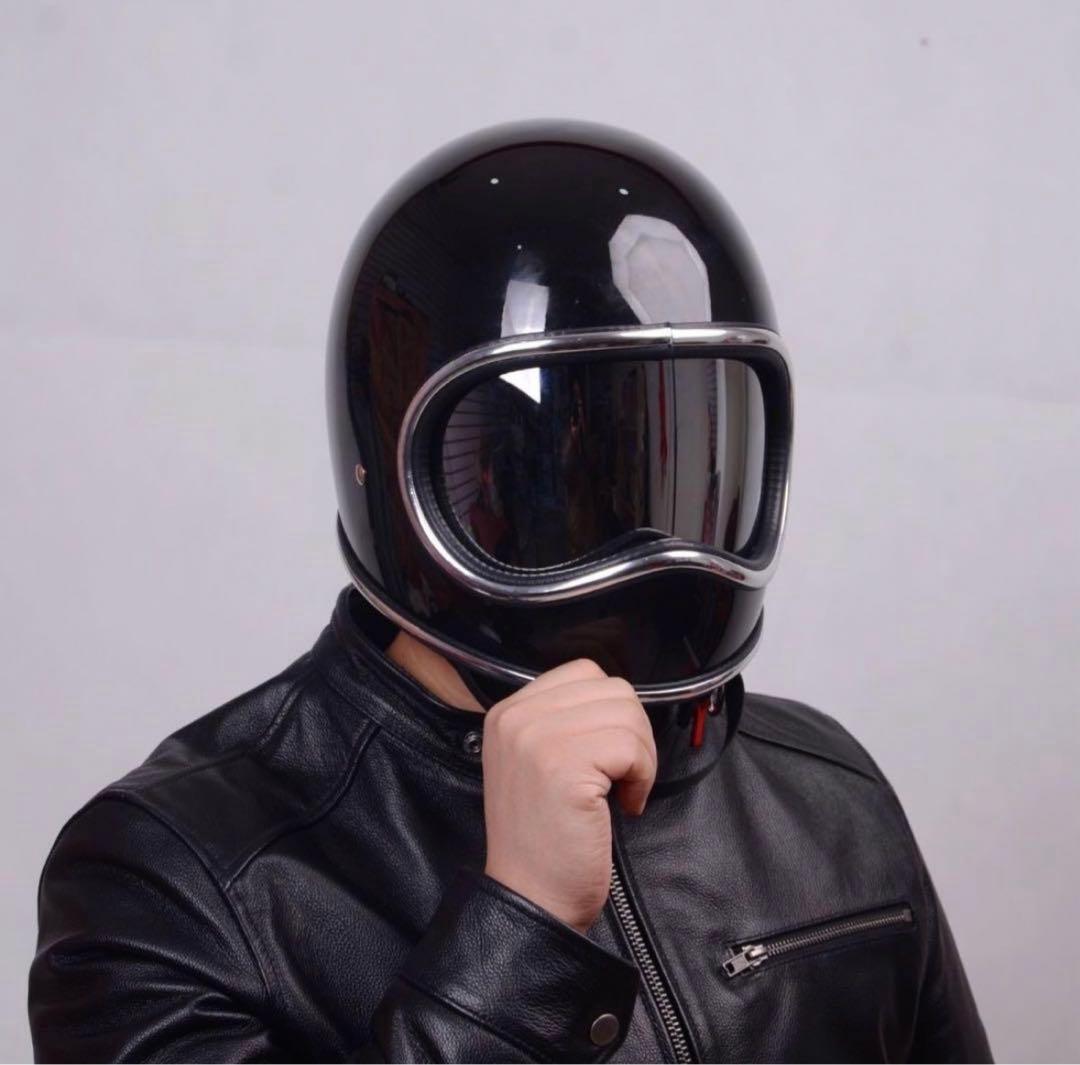 SORKSCER レトロ宇宙スタイルヘルメットシールド+ゴーグル付きフルフェイス