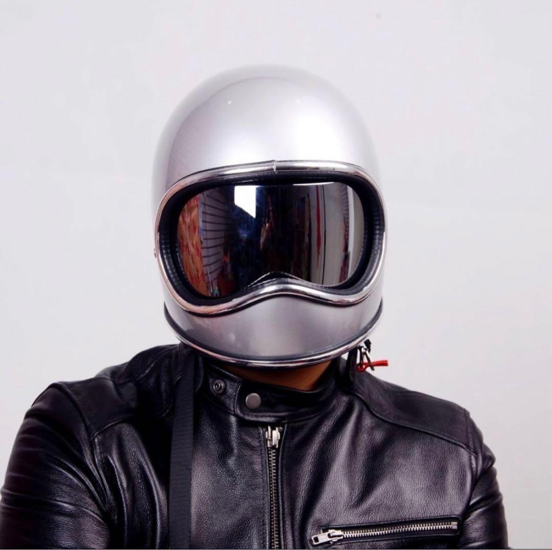 SORKSCER レトロ宇宙スタイルヘルメットシールド+ゴーグル付きフルフェイス