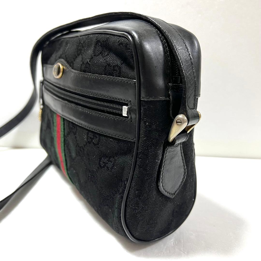 【良品】GUCCI グッチ シェリーライン ショルダーバッグ gg ブラック