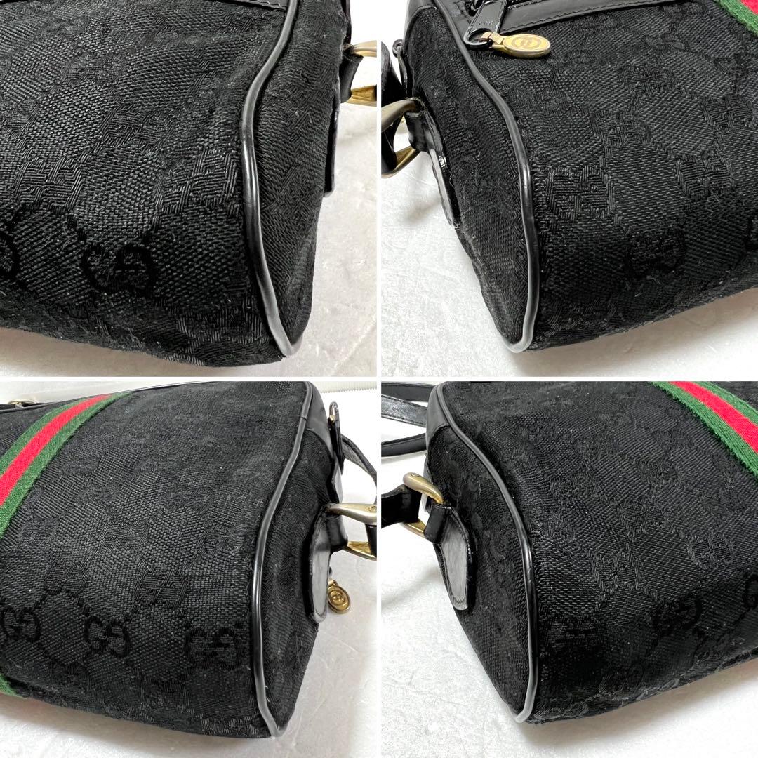 【良品】GUCCI グッチ シェリーライン ショルダーバッグ gg ブラック