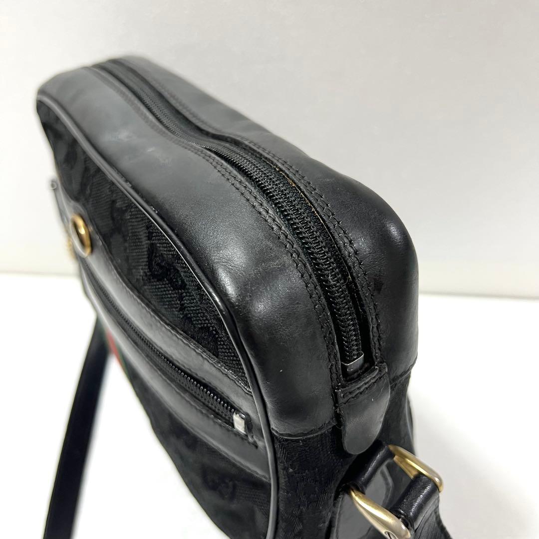 【良品】GUCCI グッチ シェリーライン ショルダーバッグ gg ブラック