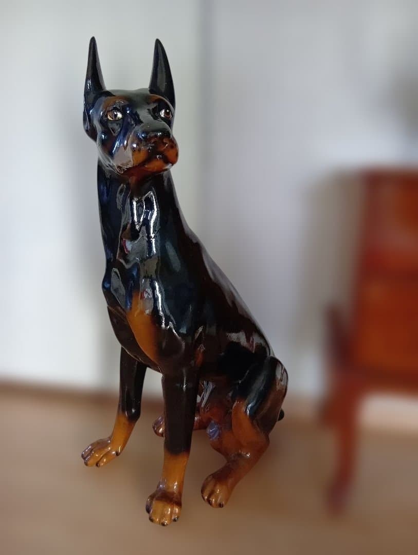 週末限定お値下げ大型犬置物 　ドーベルマン　オブジェ