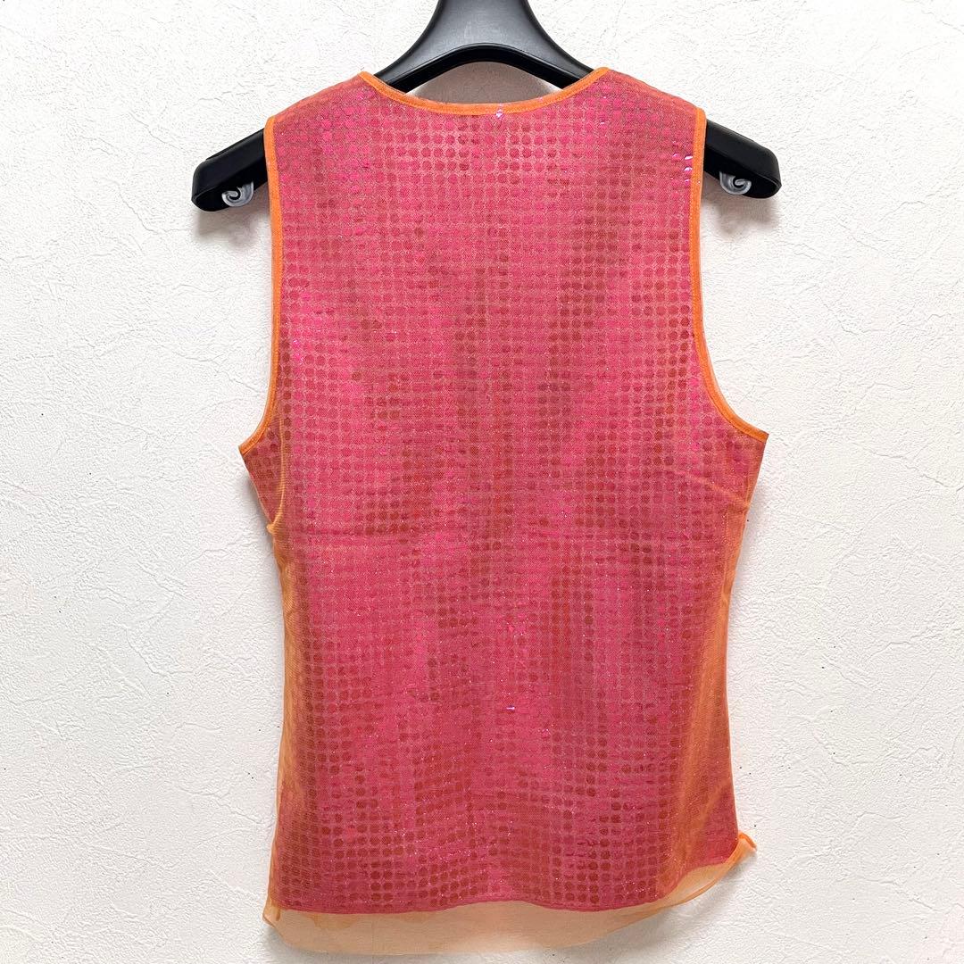 ヴィヴィアン・タム シアー ドット ラメ タンクトップ ノースリーブ