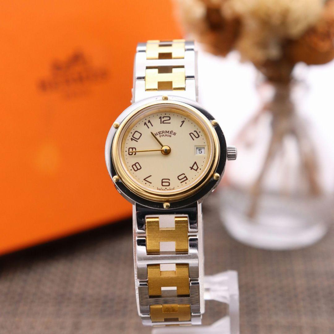 正規品【新品電池】HERMES クリッパー/人気モデル 美品 コンビ 動作良好