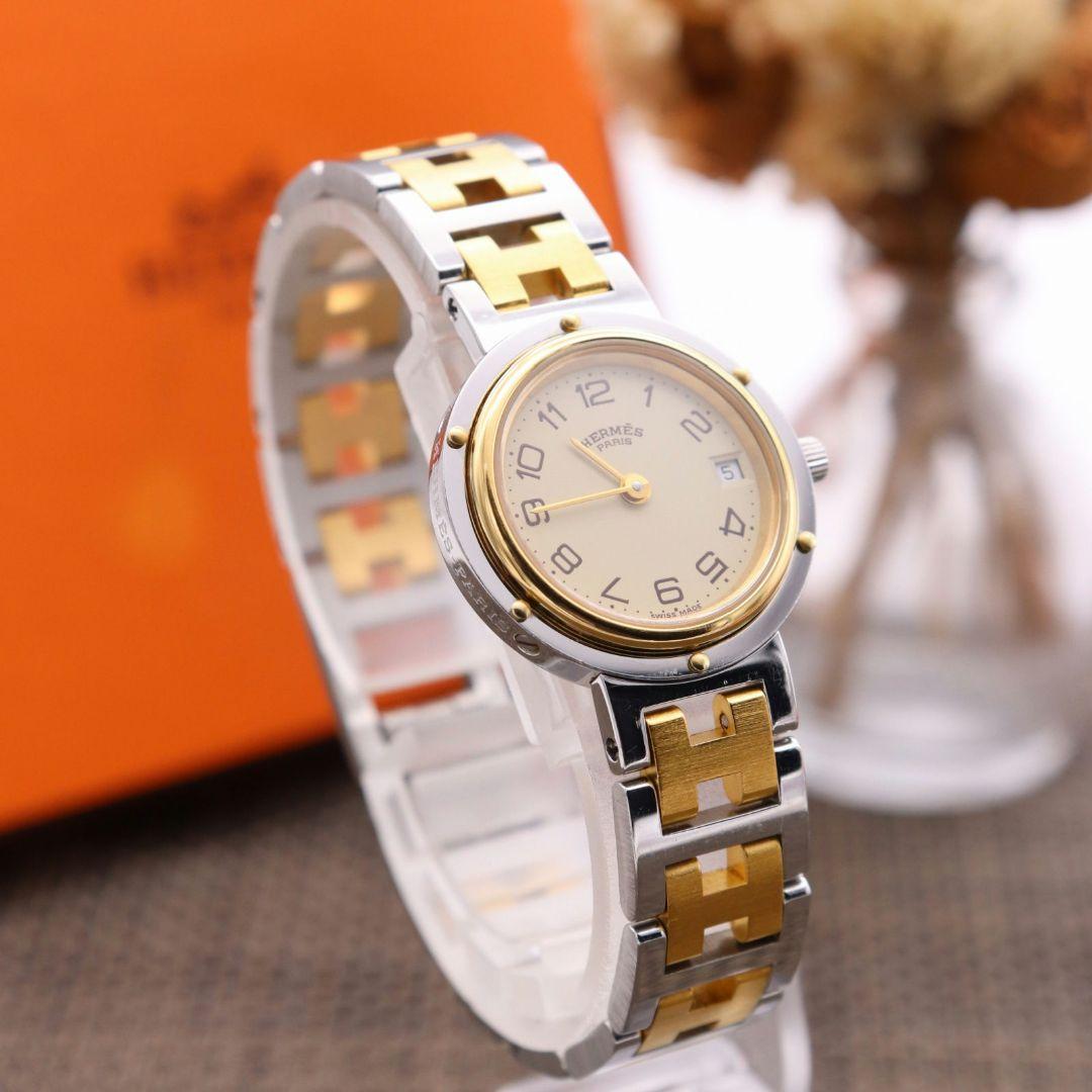 正規品【新品電池】HERMES クリッパー/人気モデル 美品 コンビ 動作良好