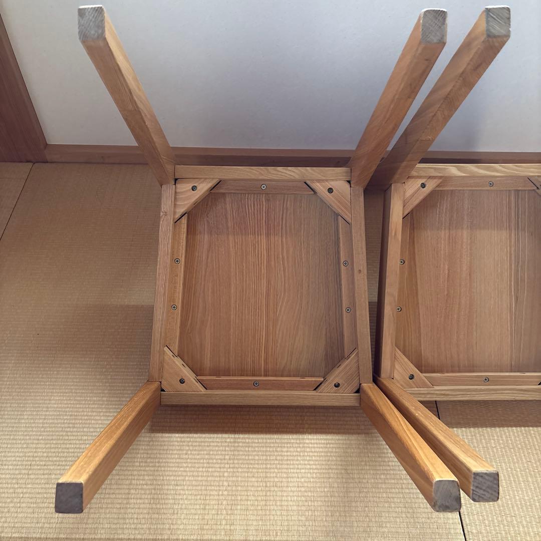 MUJI無印良品 タモ無垢材チェア2脚/ダイニング