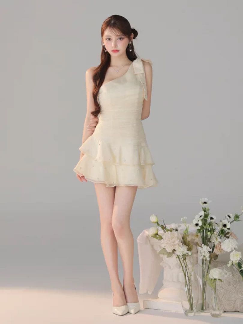 XS アイボリー　4322 ローブドフルールブリエAngelRキャバドレス