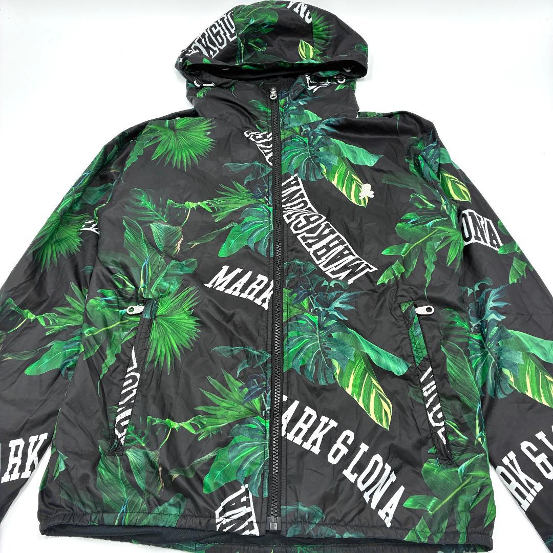 MARK & LONA マークアンドロナ 総柄 フーディ ナイロン パーカー M