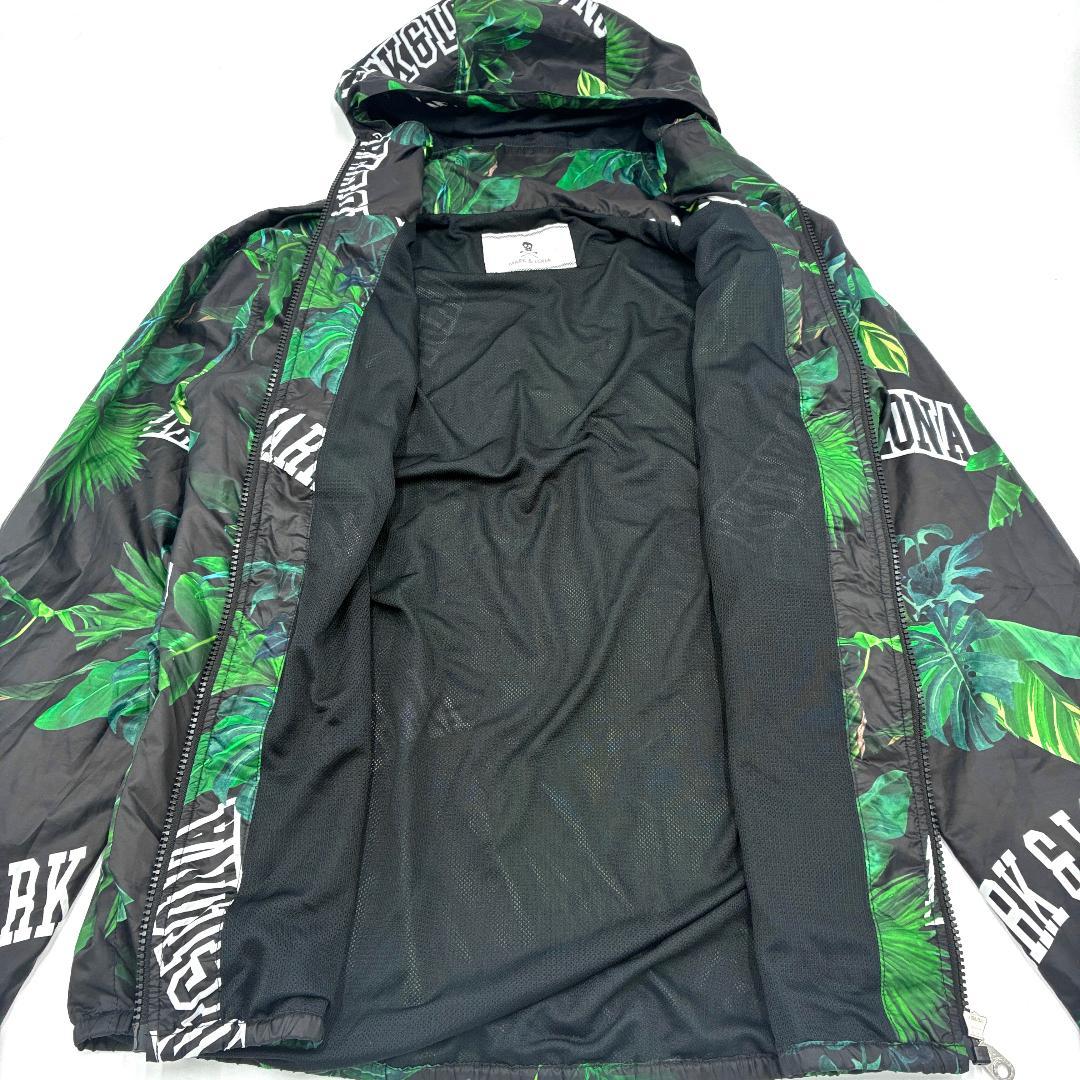 MARK & LONA マークアンドロナ 総柄 フーディ ナイロン パーカー M