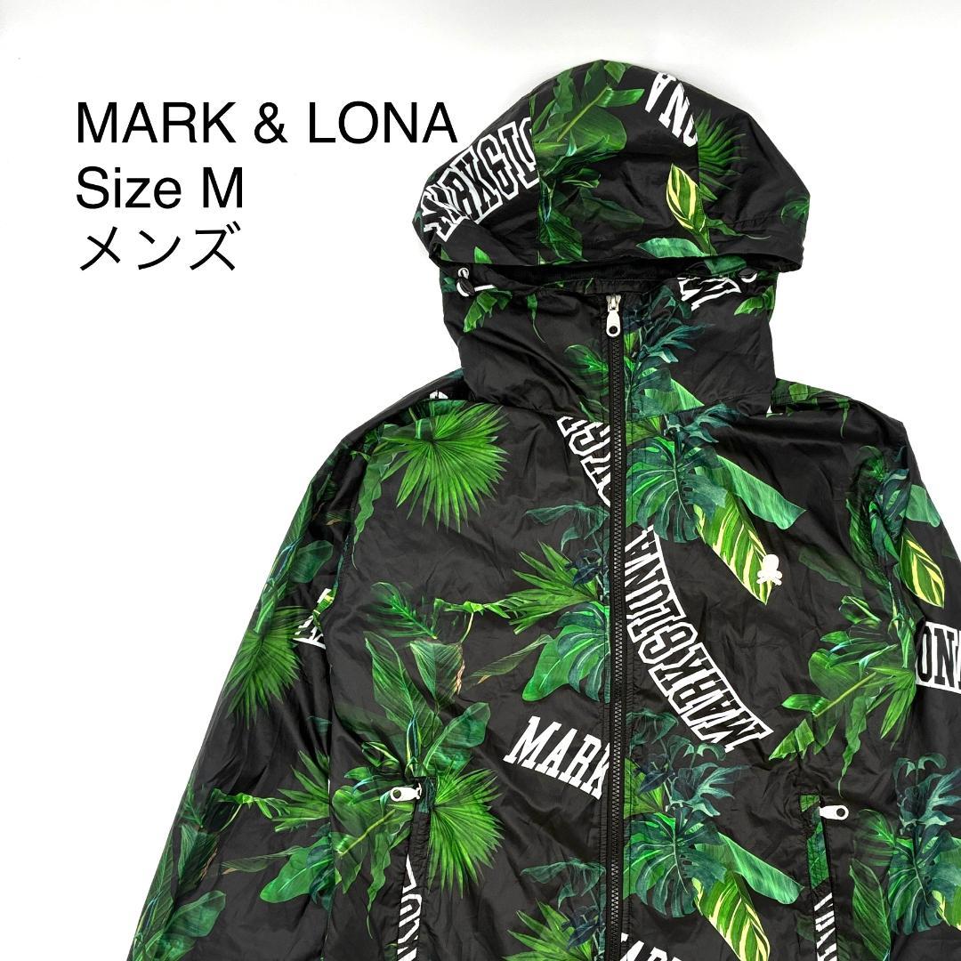 MARK & LONA マークアンドロナ 総柄 フーディ ナイロン パーカー M