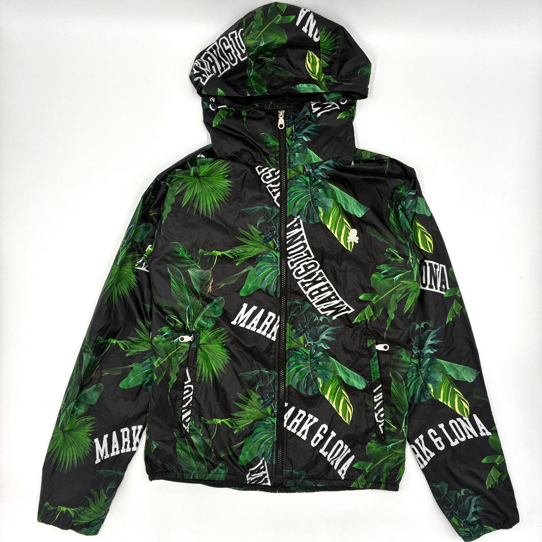 MARK & LONA マークアンドロナ 総柄 フーディ ナイロン パーカー M