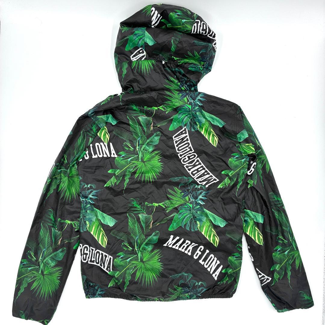 MARK & LONA マークアンドロナ 総柄 フーディ ナイロン パーカー M