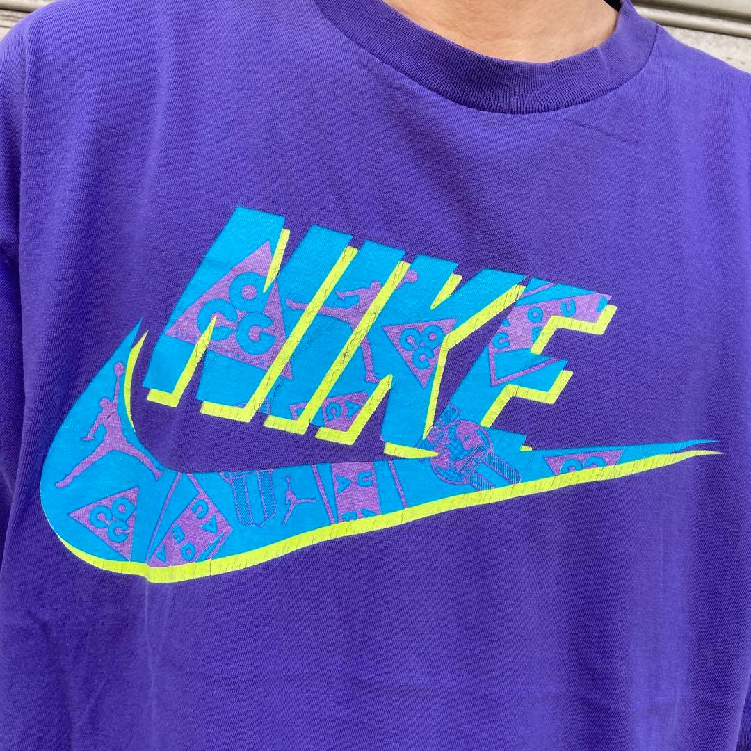 大橋太一 90s☆USA製☆NIKE☆ロゴTシャツ☆銀タグ☆ACG☆アクア