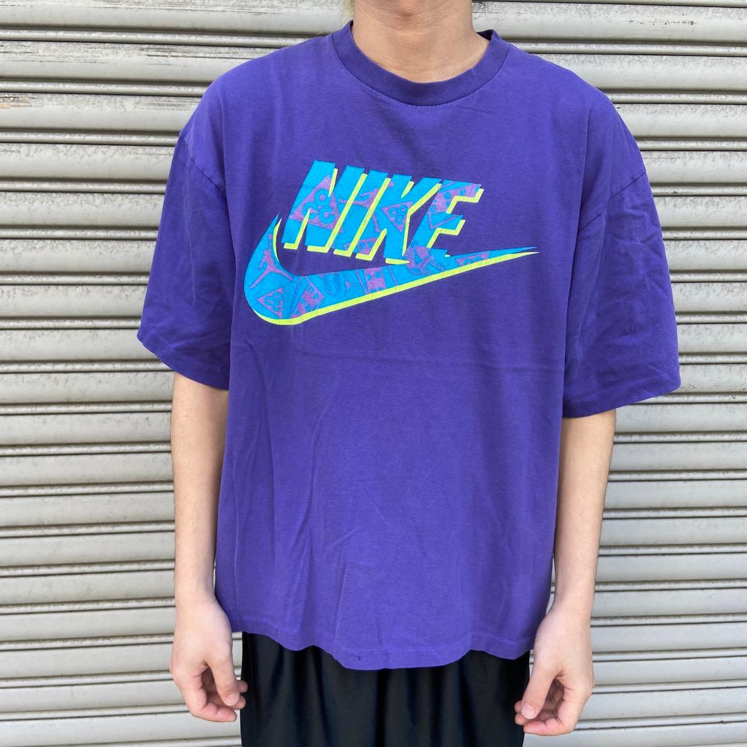 大橋太一 90s☆USA製☆NIKE☆ロゴTシャツ☆銀タグ☆ACG☆アクア