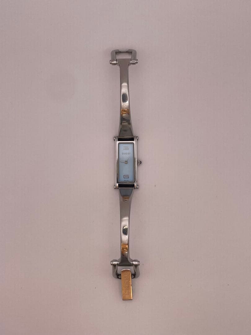 【希少品】 GUCCI グッチ 1500L バングルウォッチ　アイスブルー
