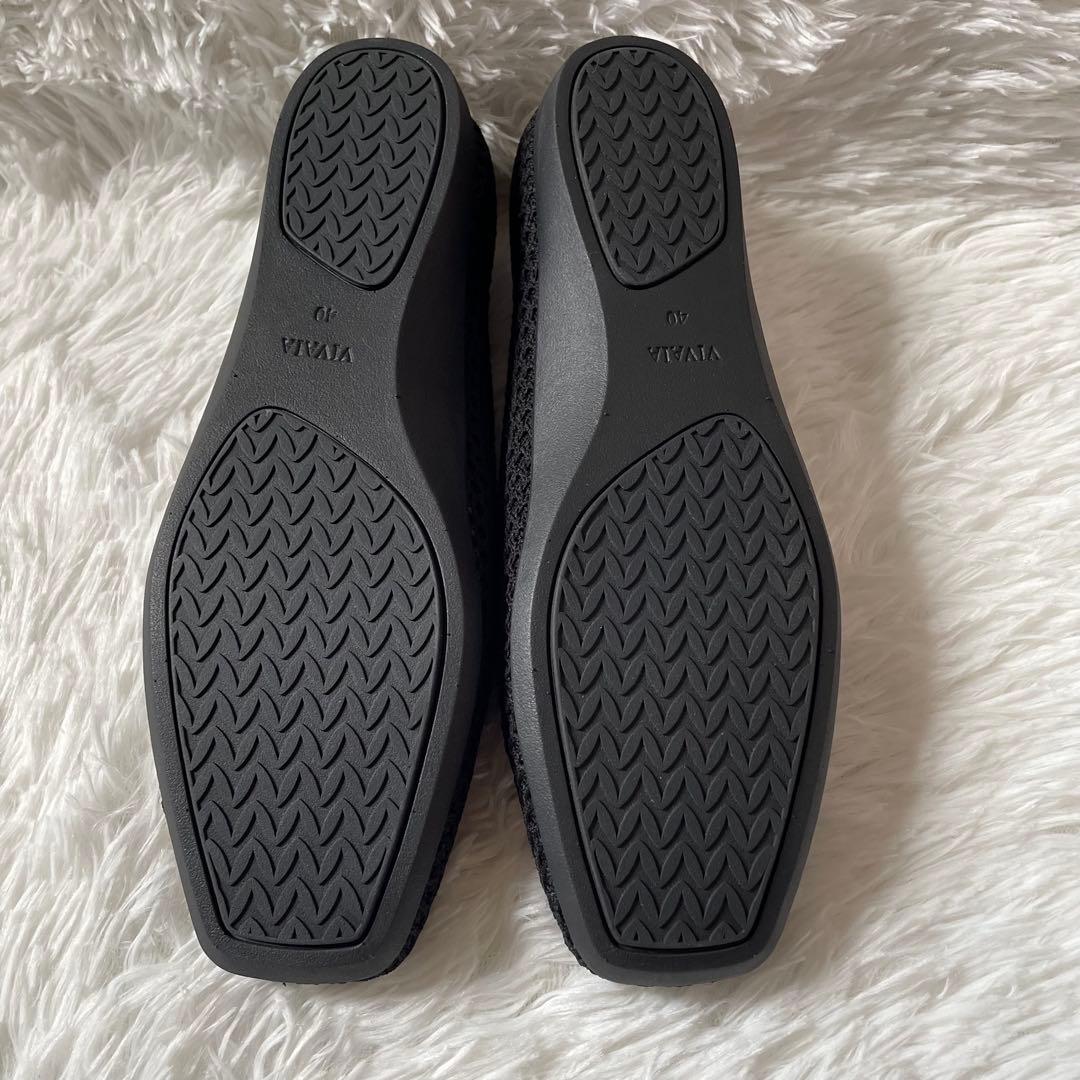 新品VIVAIA フラットシューズパンプス 黒 サイズ40 ビバイア