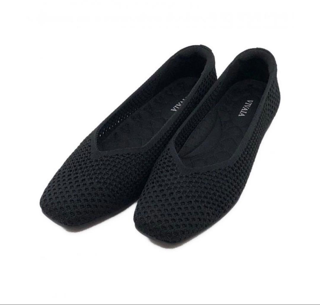 新品VIVAIA フラットシューズパンプス 黒 サイズ40 ビバイア