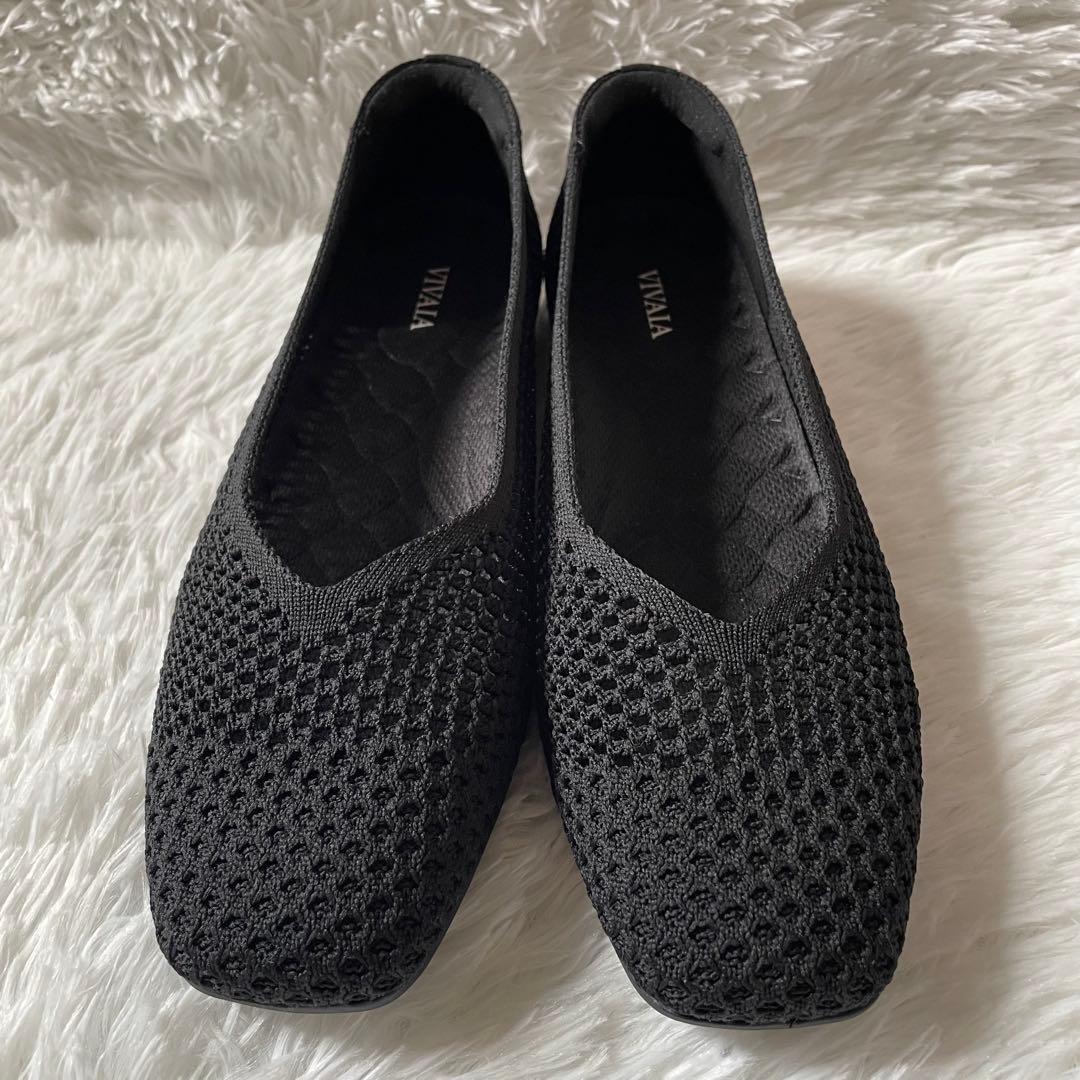 新品VIVAIA フラットシューズパンプス 黒 サイズ40 ビバイア