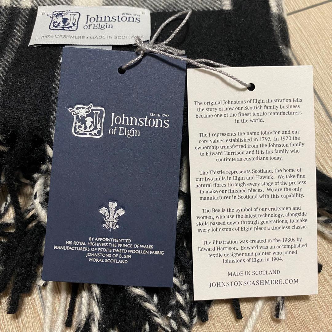 カシミヤ100％ 大判ストール マフラー Johnstons of Elgin