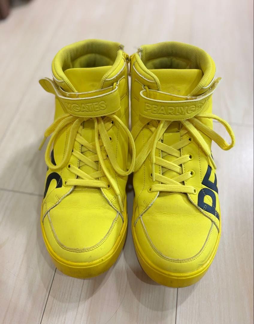 PEARLY GATES ハイカットスニーカー イエロー！