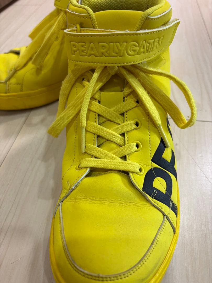 PEARLY GATES ハイカットスニーカー イエロー！