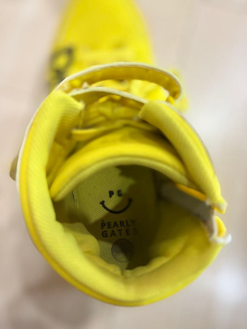 PEARLY GATES ハイカットスニーカー イエロー！