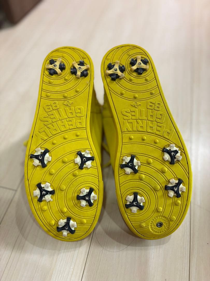 PEARLY GATES ハイカットスニーカー イエロー！